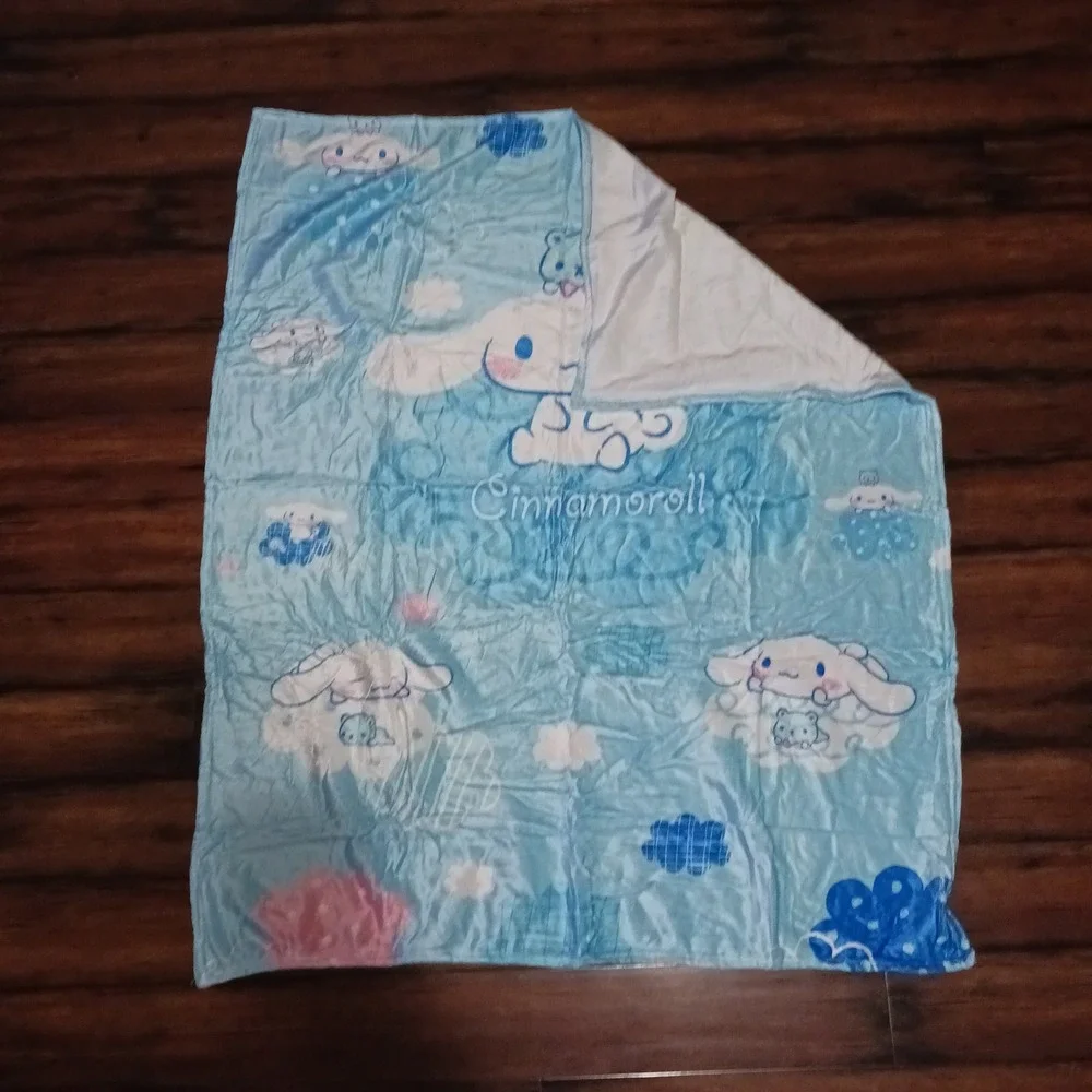 Sanrio Cinnamoroll Blue Fleece Throw Blanket 50x40 Kawaii Plush One Sided Print